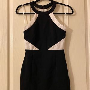 Black and white zipper dress